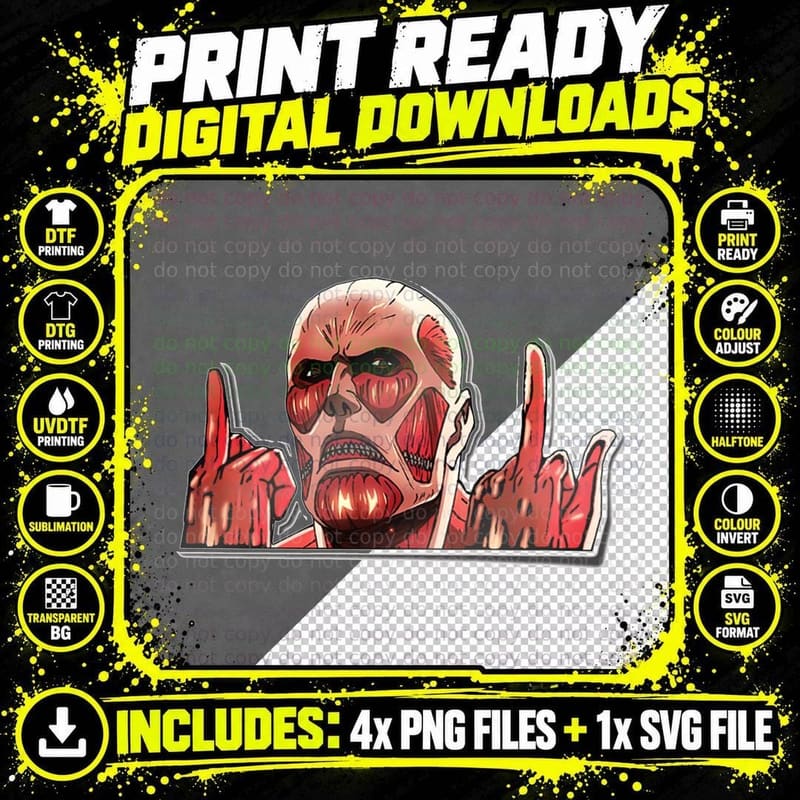 Attackontitan Red Muscle Colossal Anatomy Exposed Titan Png SVG Digital Bundle