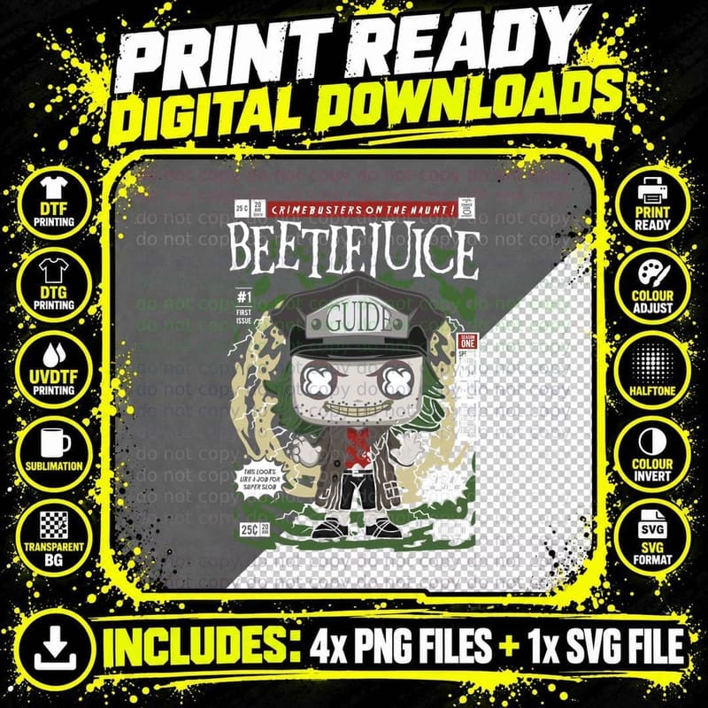 Beetlejuice Crimebusters on the Haunt Guide This Looks Png SVG Digital Bundle