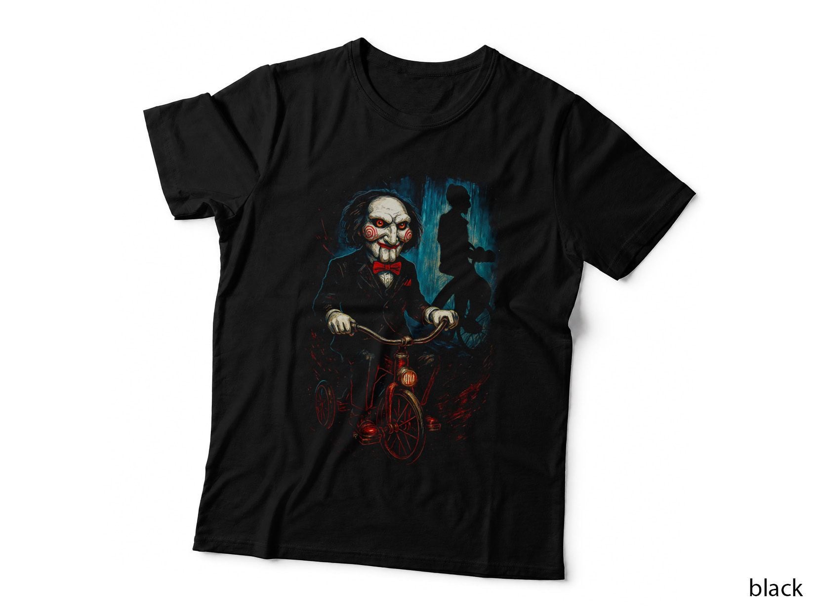 Billy Puppet T-Shirt, Halftone Horror Slasher Graphic Tee