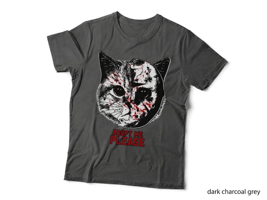 Bloody Cat Adopt Me Please Horror Halloween Blood T-Shirt