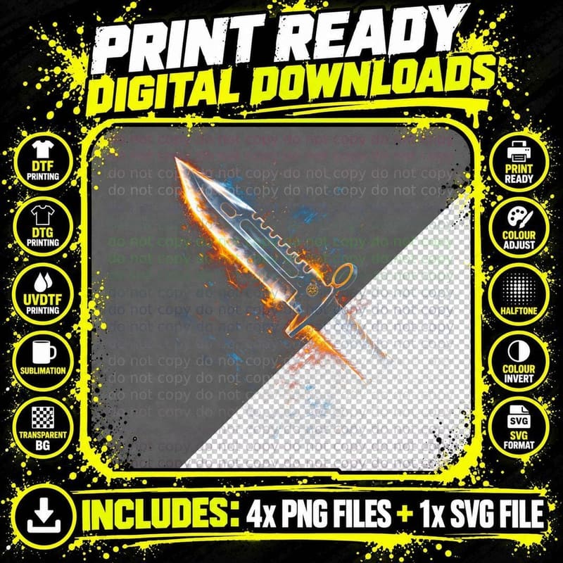 Chainsaw Weapon T-Shirt, Halftone Resident Evil Weapon Png SVG Digital Bundle