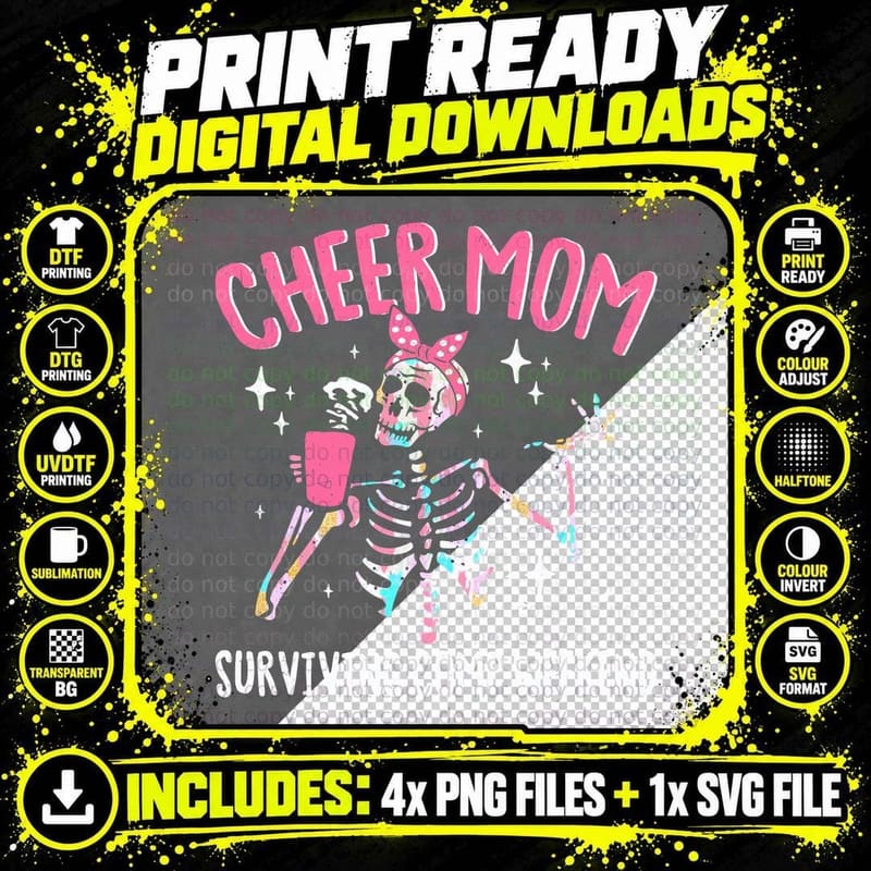 Cheer Mom Surviving Comp Weekend Cheer T-Shirt Png SVG Digital Bundle