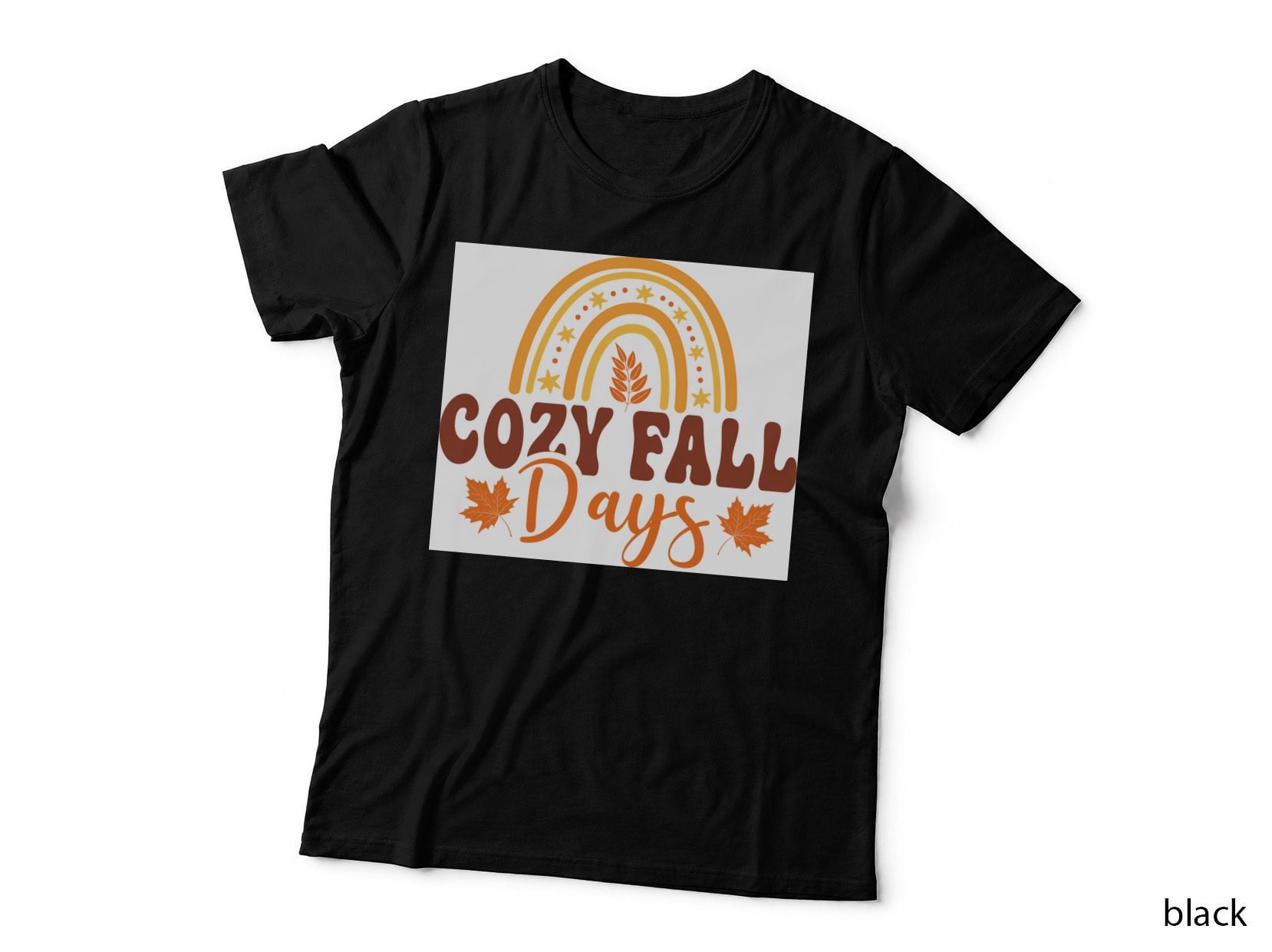 Cozy Fall Days Fall T-Shirt, Rainbow and Wheat Cozy Aesthetic Autumn Tee