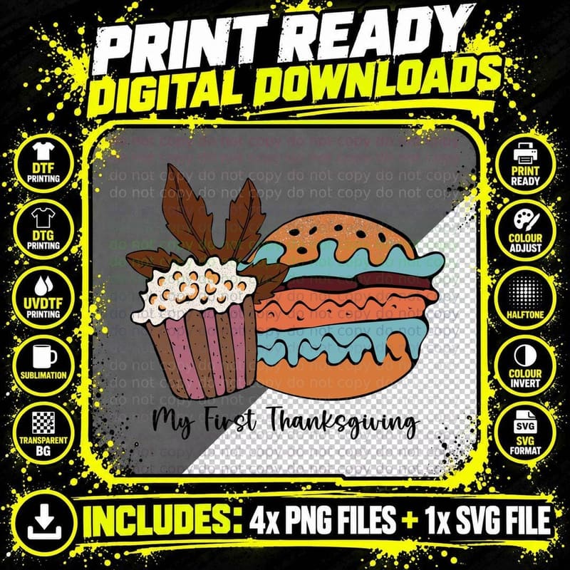 Cupcake Layered Cake Swirls Fall T-Shirt Png SVG Digital Bundle