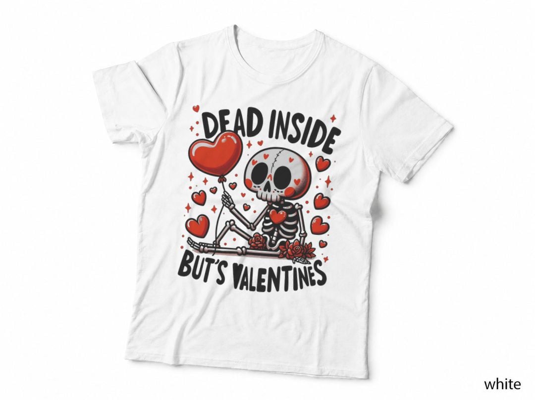 Dead Inside But's Valentines Skeleton Anatomy Hearts Dark T-Shirt