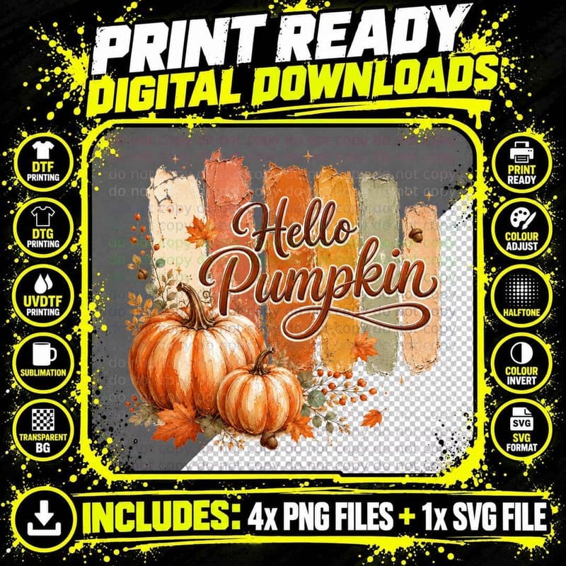 Decorative Pumpkin Bow Leopard Jewels Fall T-Shirt Png SVG Digital Bundle