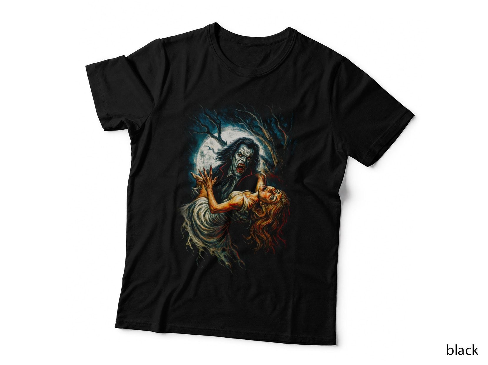 Dracula Vampire T-Shirt, Halftone Classic Horror Graphic Tee