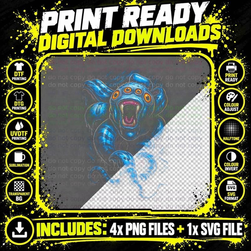 Eldritch Tentacle Horror T-Shirt, Halftone Cosmic Horror Png SVG Digital Bundle