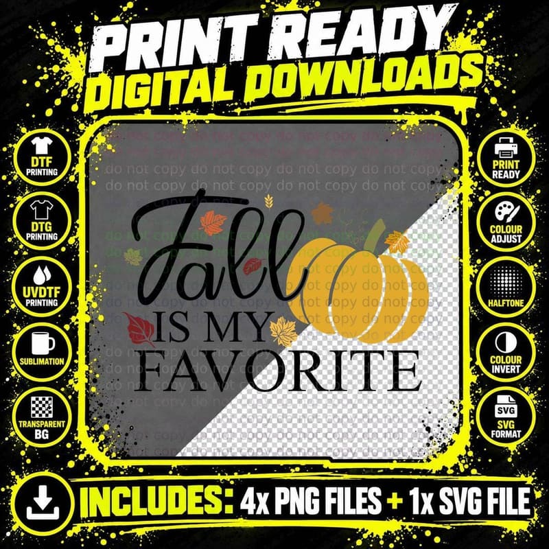 Empty Black Background Fall T-Shirt Png SVG Digital Bundle