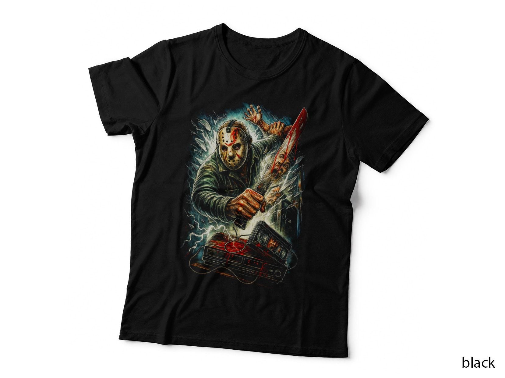 Evil Clown T-Shirt, Halftone Horror Clown Graphic Tee, Halloween Horror Shirt