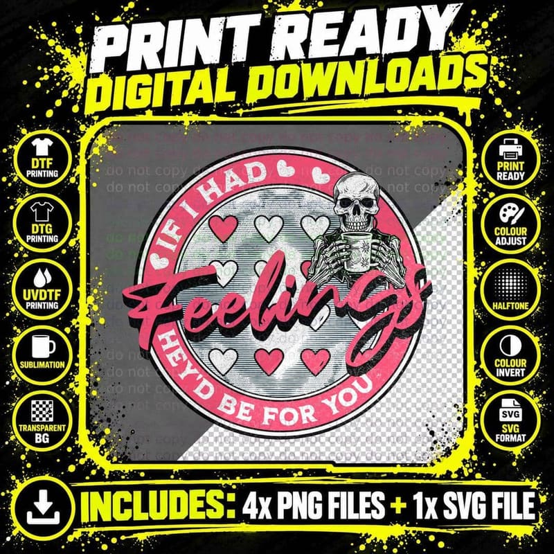 Feelings If I Had They'd Be for You Circular Badge Png SVG Digital Bundle