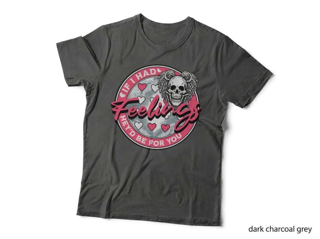 Feelings If I Had They'd Be for You Skeleton Angel Wings Hearts Vintage T-Shirt