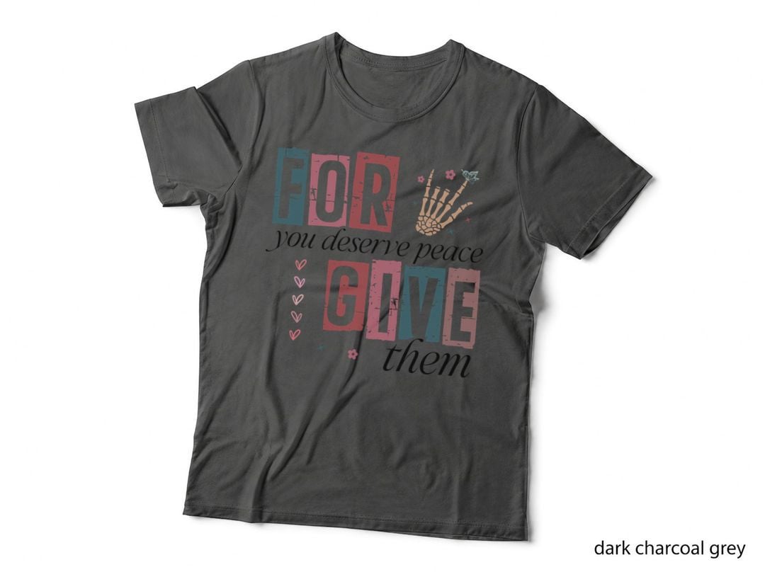 For You Deserve for Peace Give Them Skeleton Hand Bones Pastel Heart T-Shirt