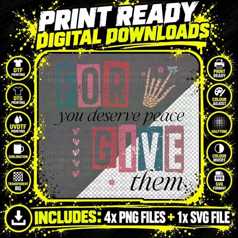 For You Deserve for Peace Give Them Skeleton Hand Bones Png SVG Digital Bundle