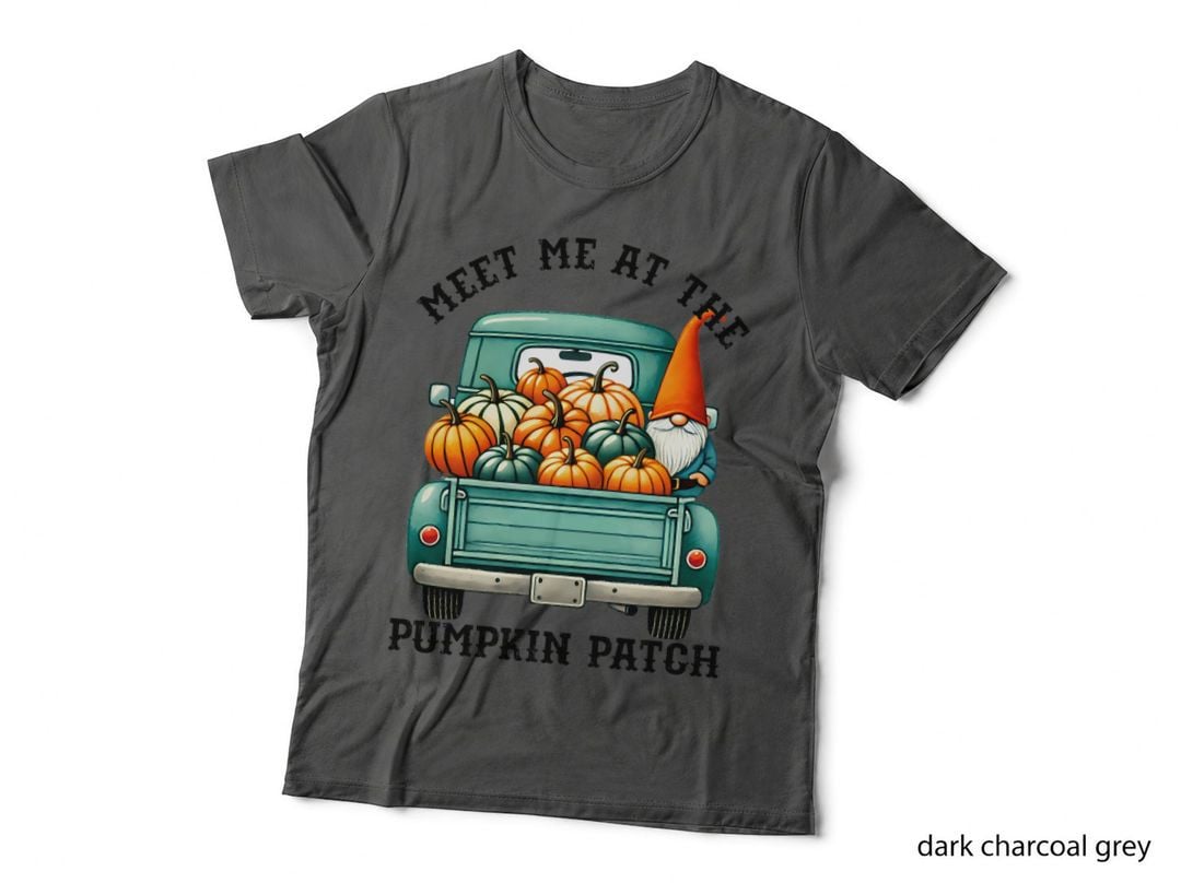 Gnome Vintage Turquoise Truck Pumpkins Fall T-Shirt, Autumn Season Graphic Tee