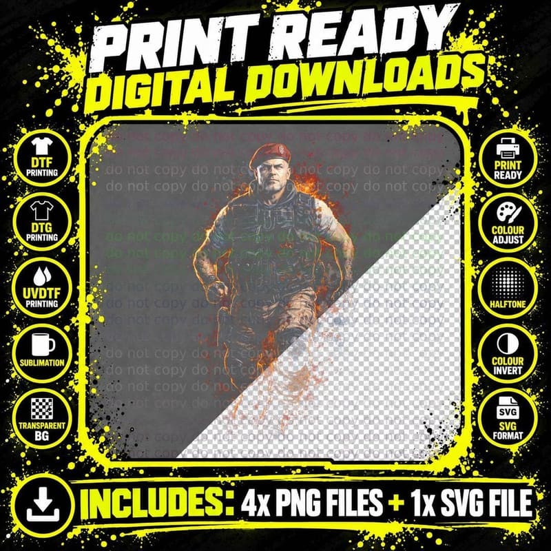 HUNK T-Shirt, Halftone Resident Evil Soldier Graphic Tee Png SVG Digital Bundle