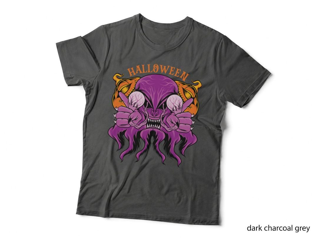 Halloween Demon Creature Horror Purple Spooky T-Shirt