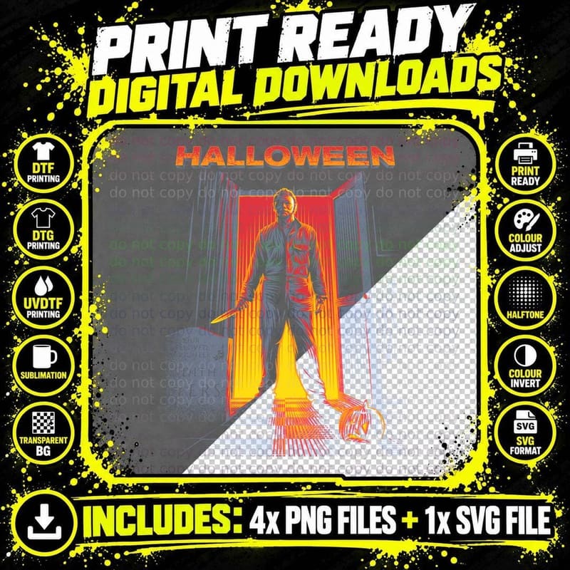 Halloween Michael Myers Horror Slasher Thriller T-Shirt Png SVG Digital Bundle