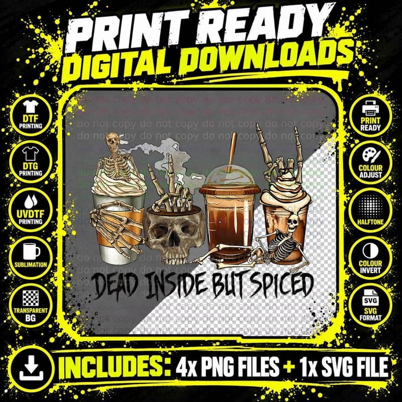Halloween Spooky Pumpkin Latte Spice Png SVG Digital Bundle
