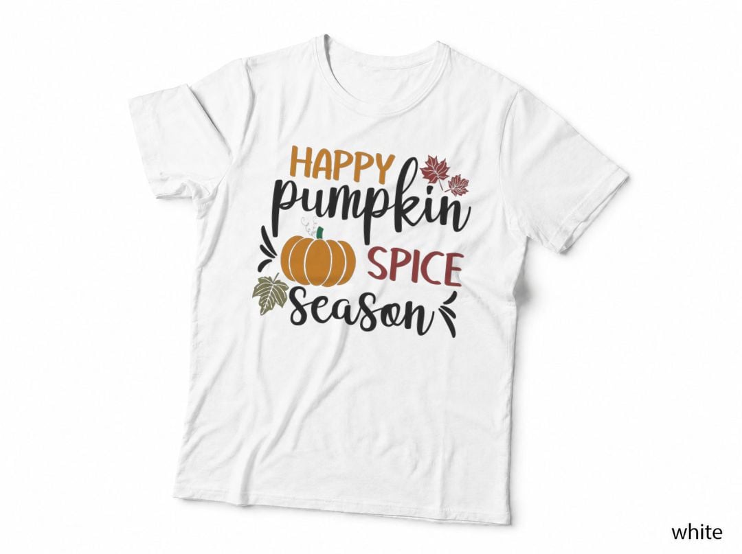 Happy Spice Fall T-Shirt, Pumpkin Spice Themed Design Autumn Tee