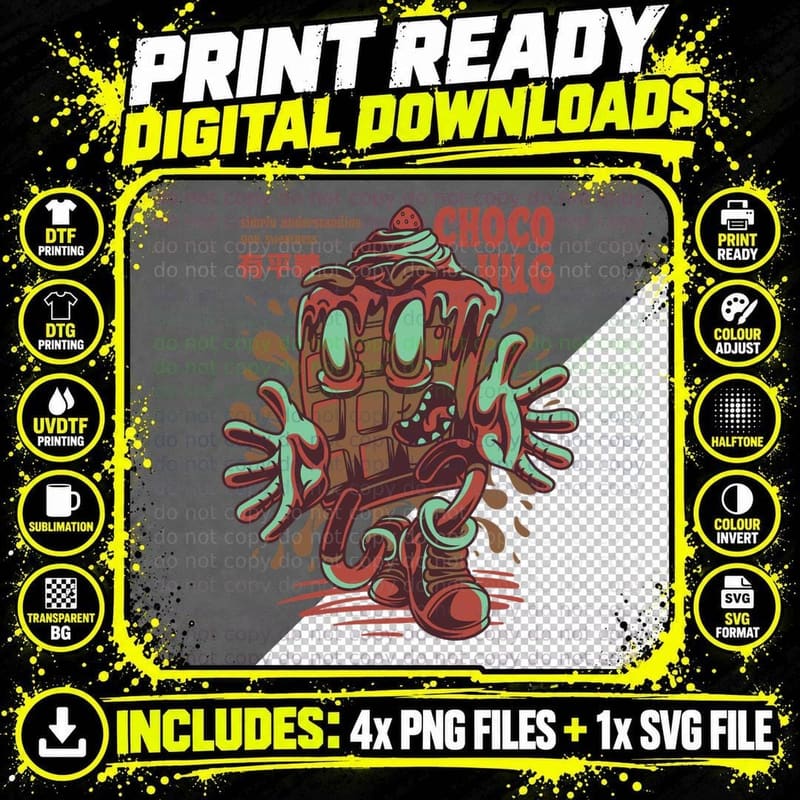 Haunted Chocolate House Choco Hug Zombie Gingerbread Png SVG Digital Bundle
