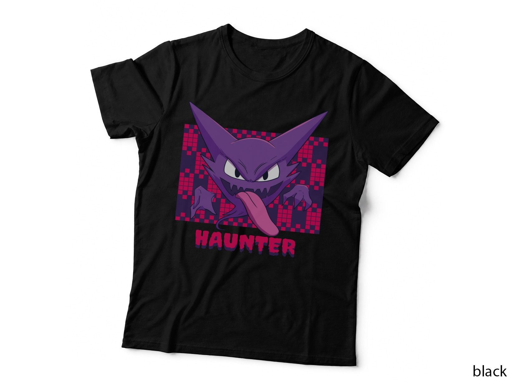 Haunter Purple Ghost Checkered Pixel T-Shirt
