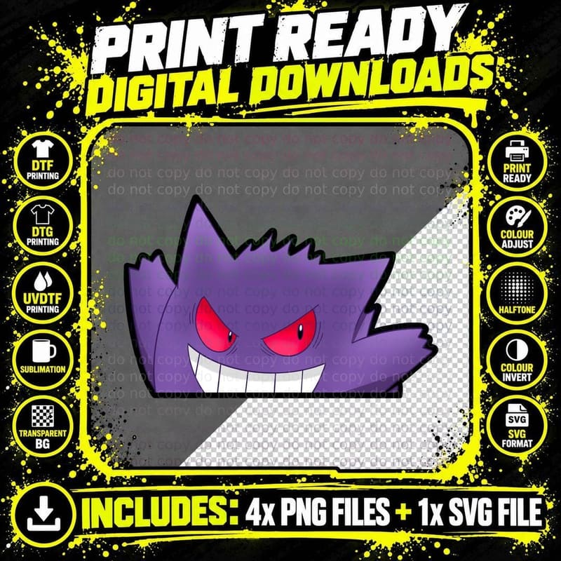 Haunter Purple Ghost Demon Mischievous T-Shirt Png SVG Digital Bundle