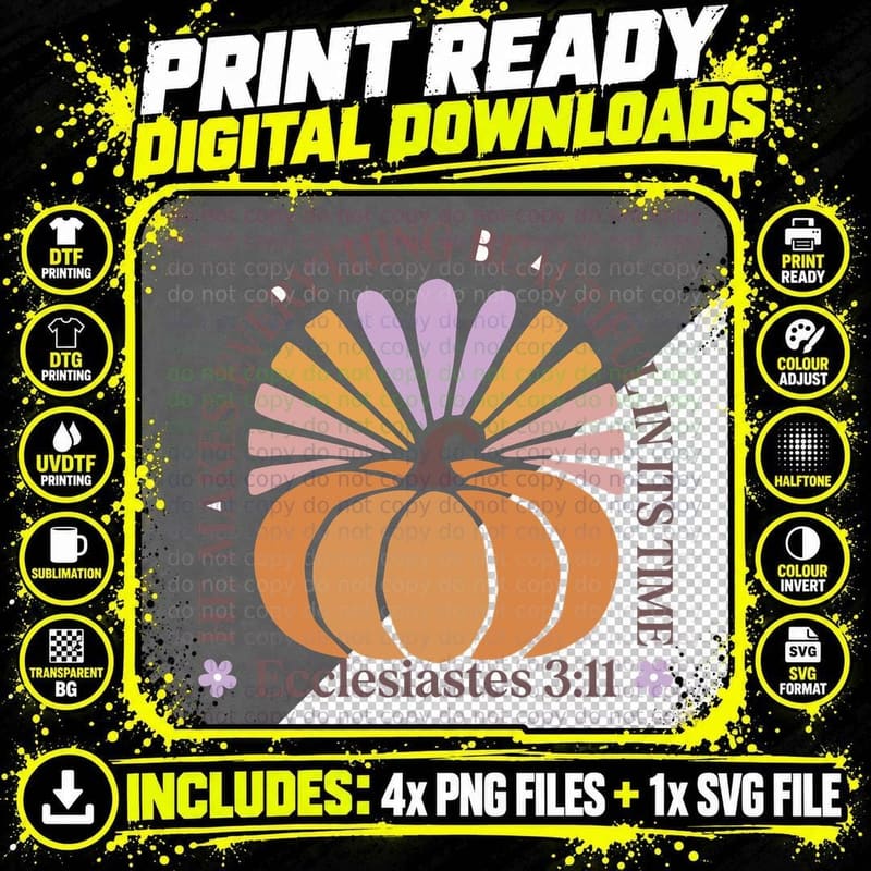 He Makes Everything Beautiful in Its Time Ecclesiastes 3 Png SVG Digital Bundle