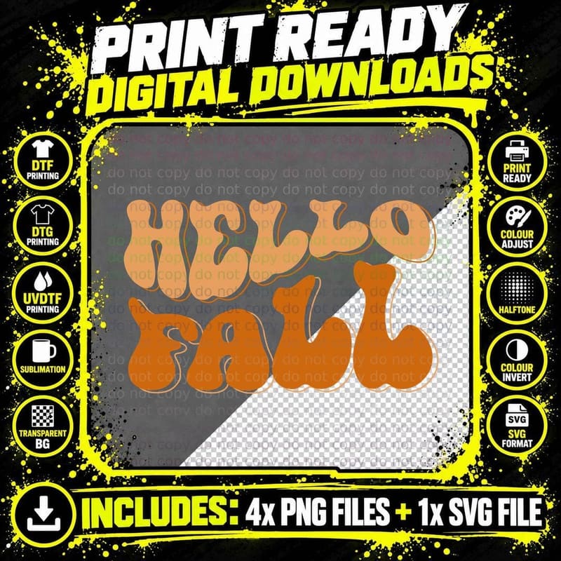 Hello Maple Fall T-Shirt, Hello Maple Autumn Leaf Design Png SVG Digital Bundle