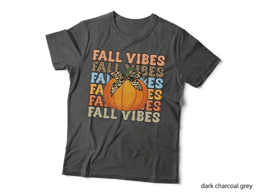 Hello Pumpkin Fall T-Shirt, Orange Pumpkin Surrounded by Colorful Autumn Tee