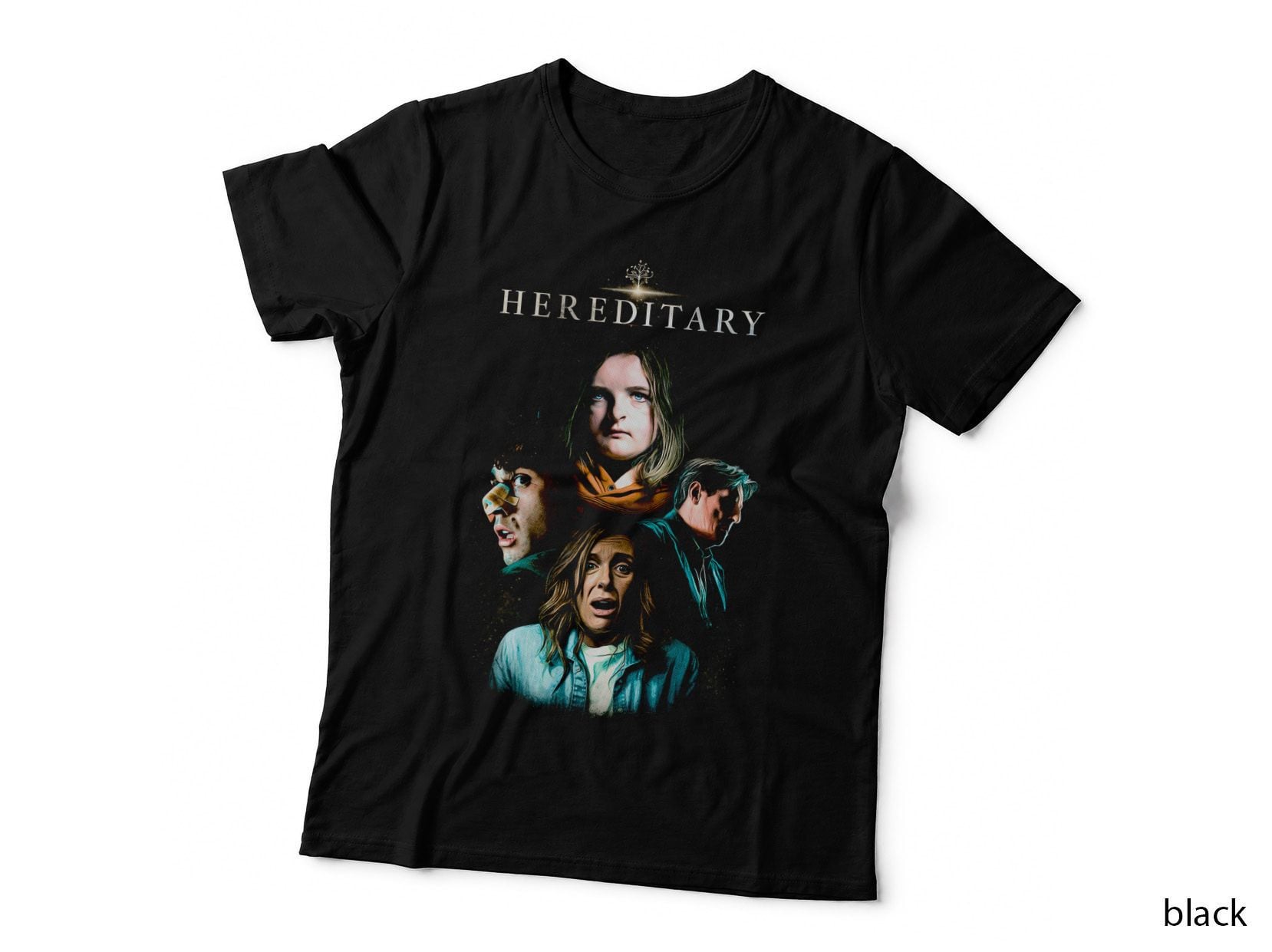 Hereditary T-Shirt, Halftone Horror Movie Graphic Tee, Scary Cinema Shirt