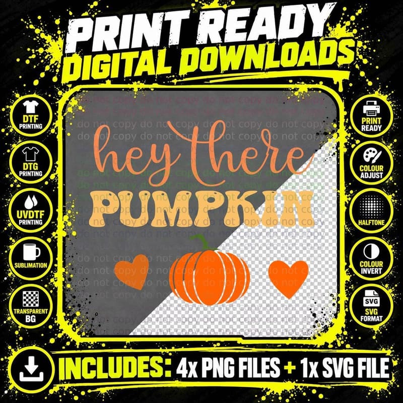 Hey There Pumpkin Fall T-Shirt, Cursive Text Hey Pumpkin Png SVG Digital Bundle