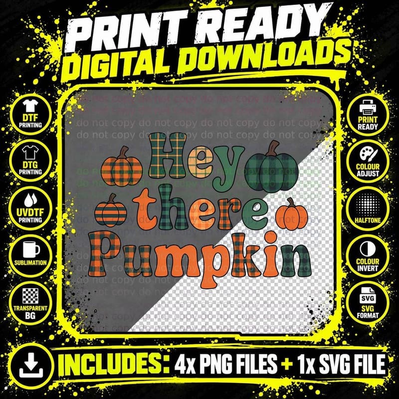 Hey There Pumpkin Fall T-Shirt, Hey There Pumpkin Text Png SVG Digital Bundle