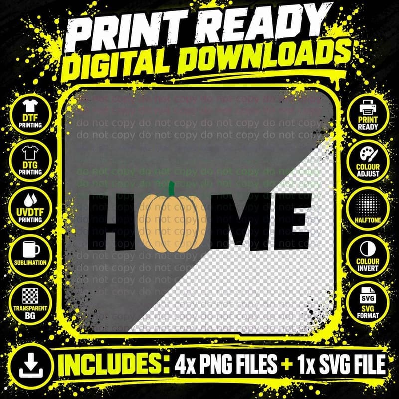 Home Fall T-Shirt, Pumpkin Patch Seasonal Home Autumn Png SVG Digital Bundle
