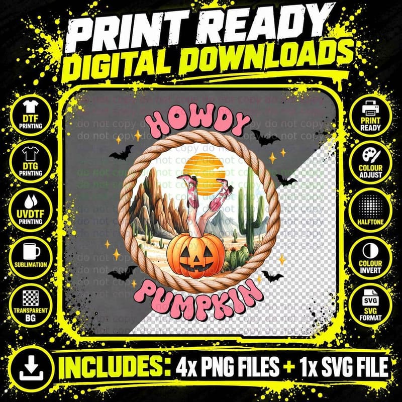 Howdy Pumpkin Fall T-Shirt, Pumpkin Striped with Png SVG Digital Bundle