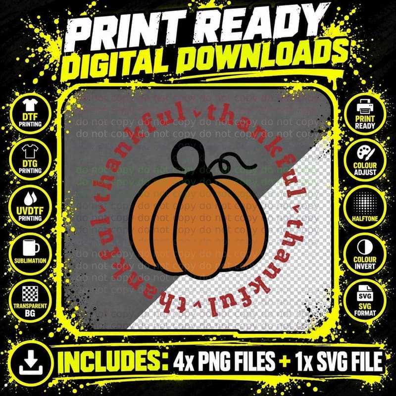 I'm Thankful in Everything It's Just a Pumpkin Life Fall Png SVG Digital Bundle