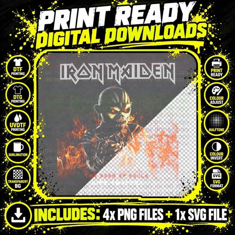 Iron Maiden the Book of Souls Live Chapter Burning Png SVG Digital Bundle