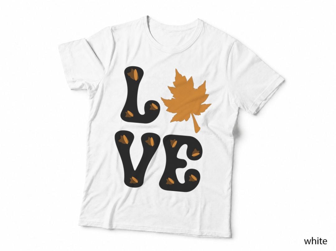 Large Maple Leaf Falling Fall T-Shirt, Autumn Season Graphic Tee