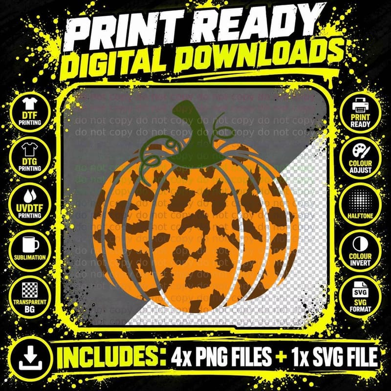 Leaf Pattern Pumpkin Vine Fall T-Shirt Png SVG Digital Bundle
