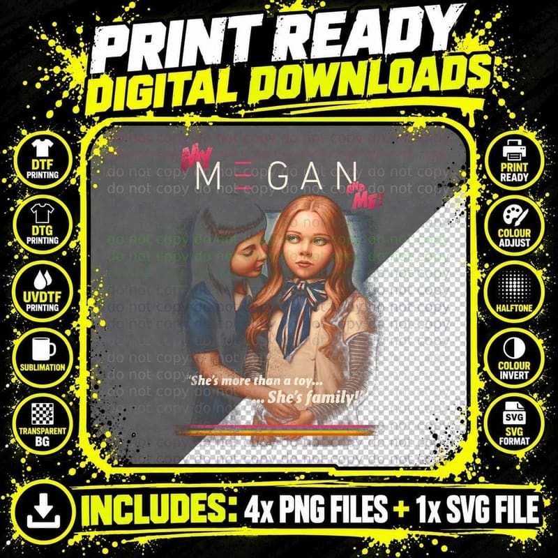 M3gan M Gan She's More Than a Toy... Family AI Robot Png SVG Digital Bundle