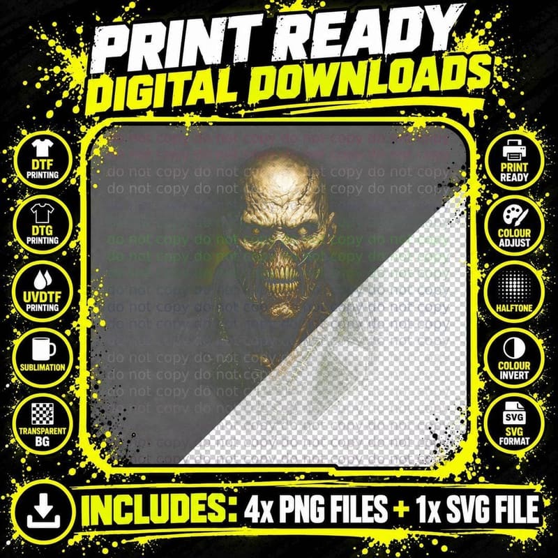Nemesis T-Shirt, Halftone Resident Evil Portrait Graphic Png SVG Digital Bundle