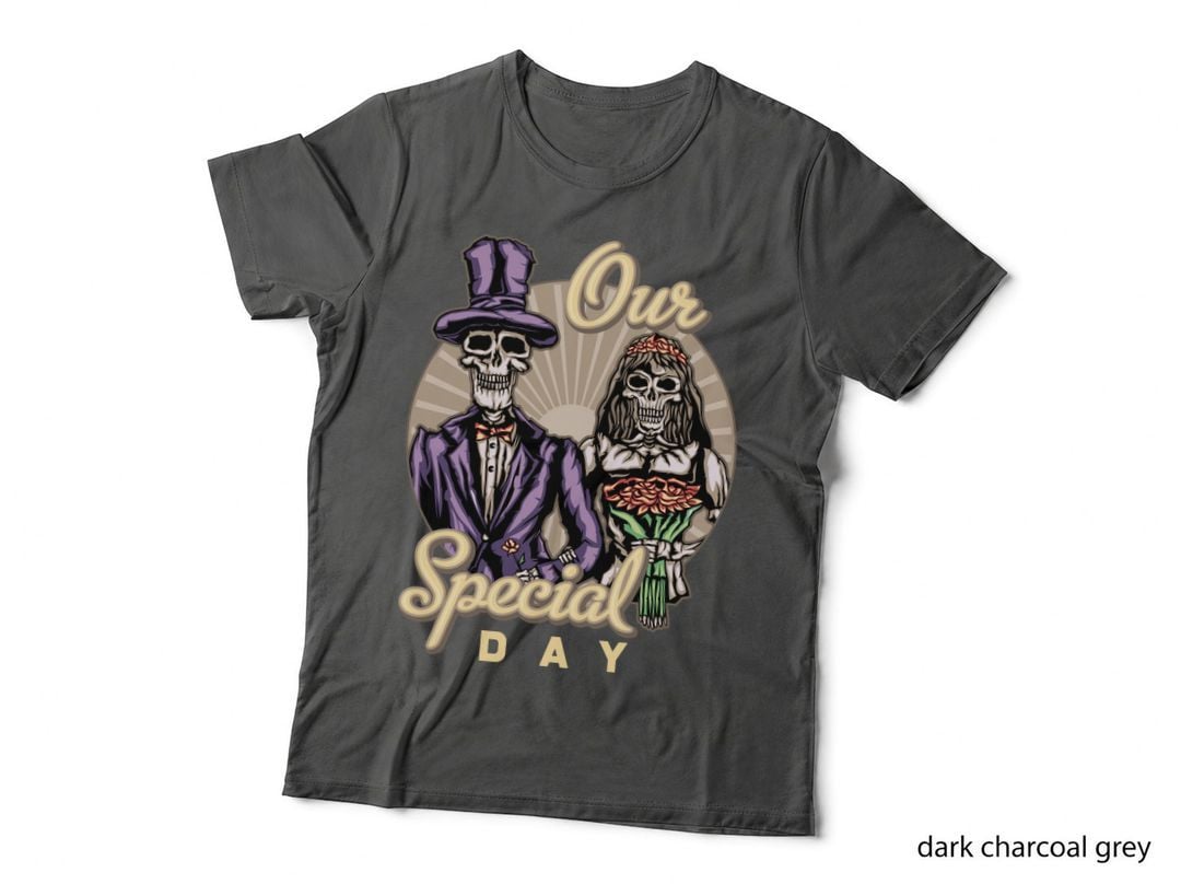 Our Special Day Skeleton Couple Formal Wedding Retro T-Shirt