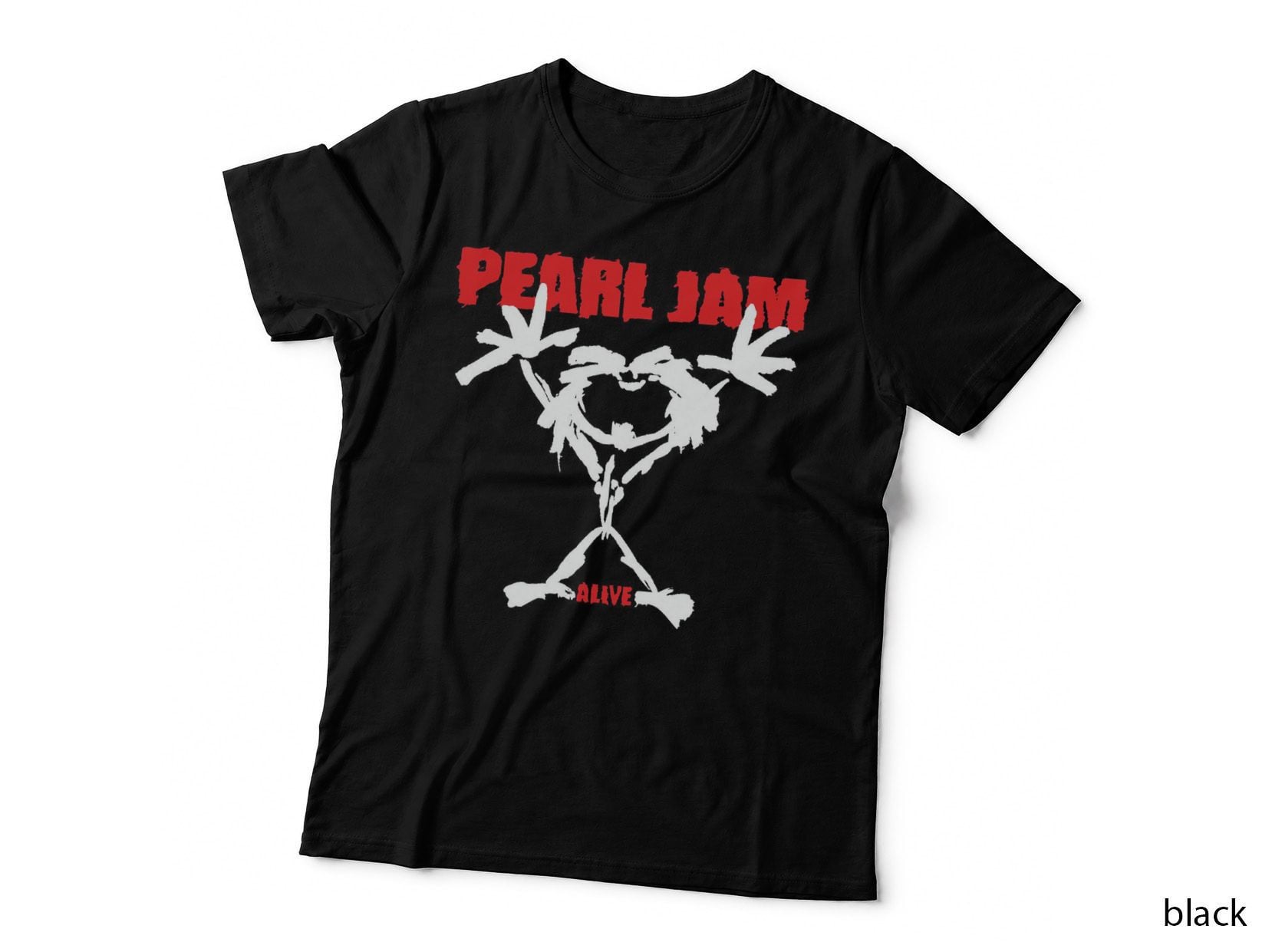 Pearl Jam Alive Red White Skeleton Symbol Grunge T-Shirt