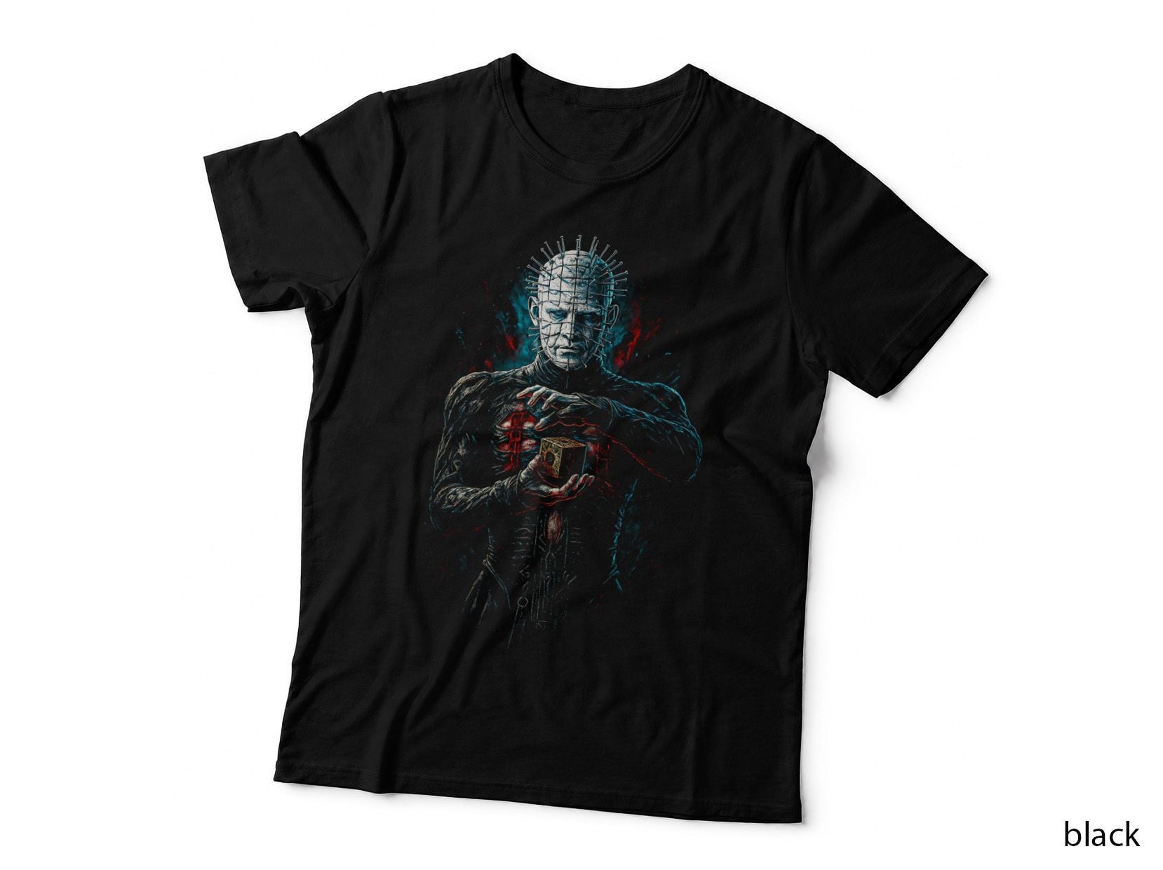 Pinhead Cenobite T-Shirt, Halftone Horror Slasher Graphic Tee