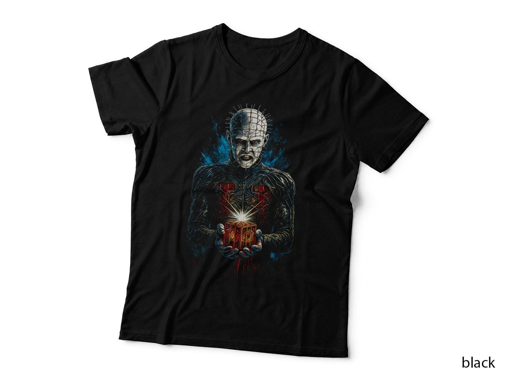Pinhead Puzzle Box T-Shirt, Halftone Horror Cenobite Graphic Tee