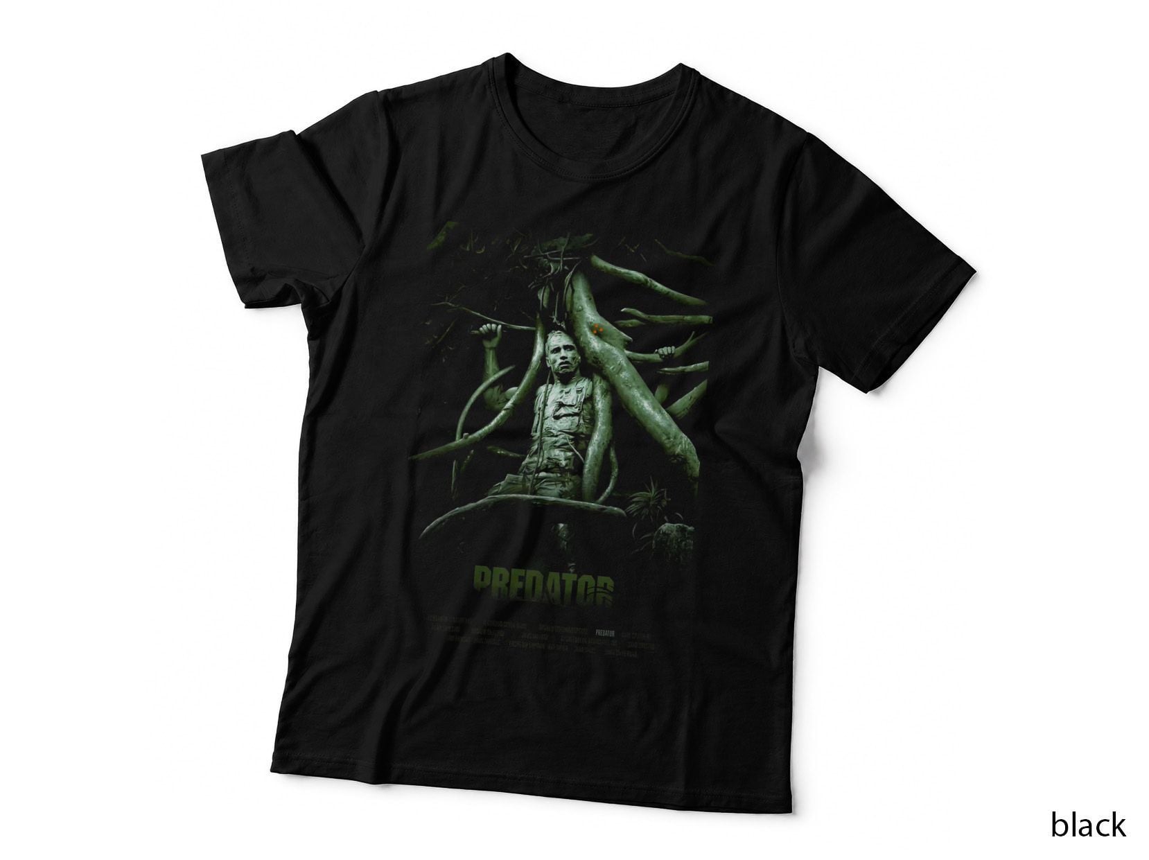 Predator Alien Hunter Green Tentacles Red Classic Sci-Fi Horror T-Shirt