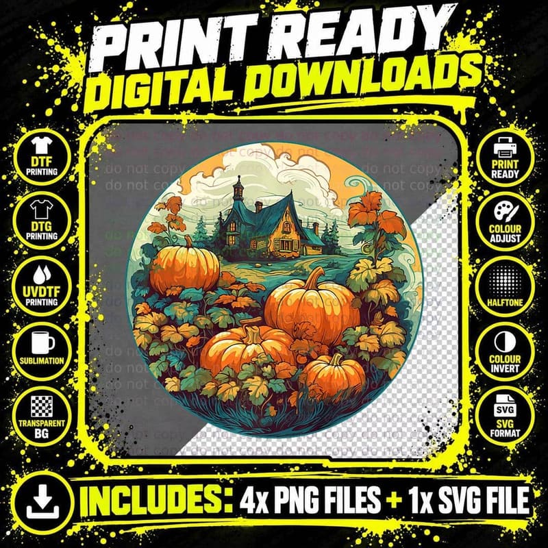 Pumpkin Vegetable Hobby Gardener Vegan Vegetarian Garden Png SVG Digital Bundle