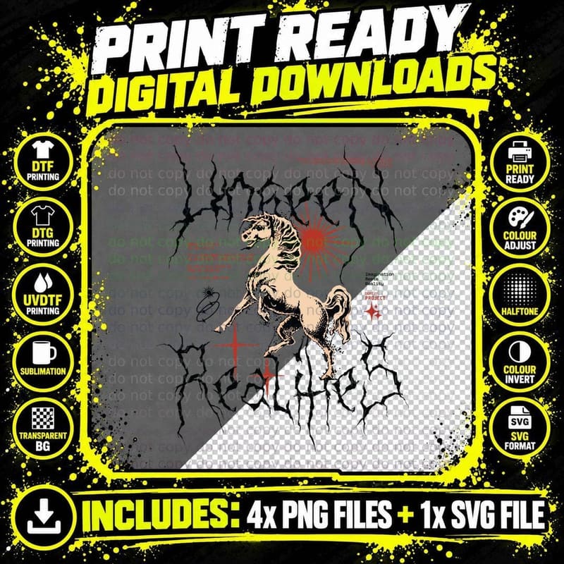 Reallife Are You Horse Black Lightning Horror Streetwear Png SVG Digital Bundle