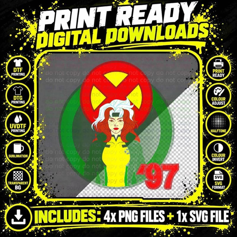 Scarlet Witch Red Yellow Neon Circle Retro Animation Png SVG Digital Bundle