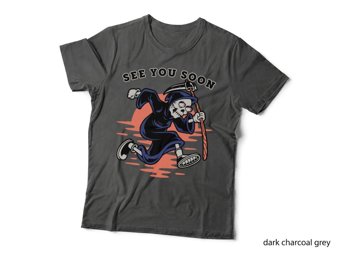 See You Soon Skeleton Character Orange T-Shirt